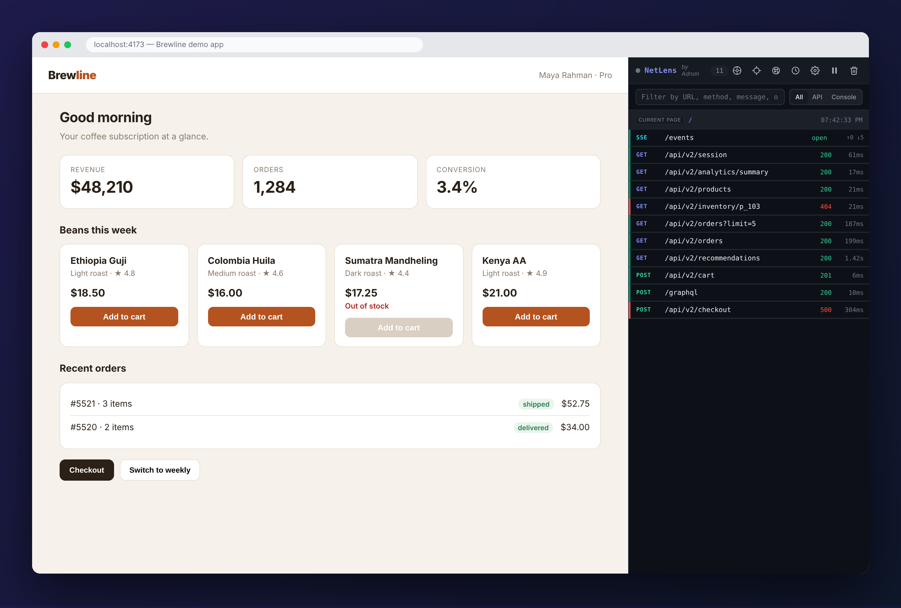 NetLens, screenshot.