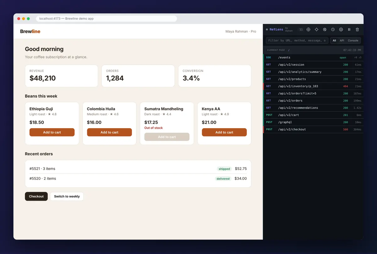 NetLens, screenshot.