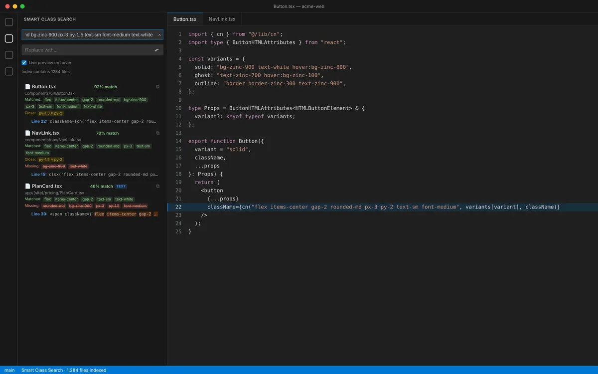smart-class-lookup, screenshot.